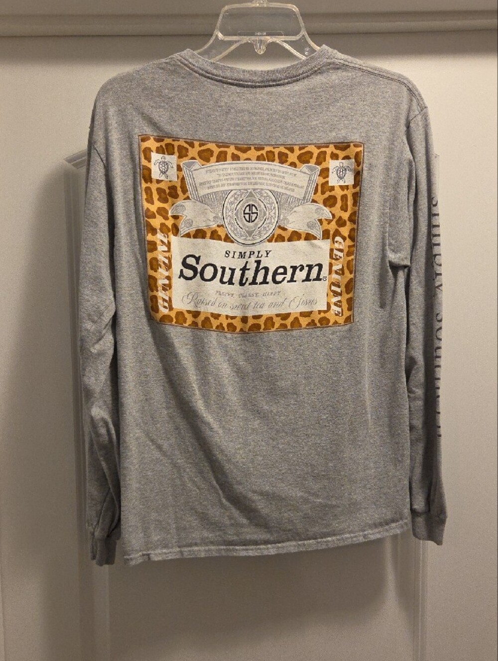 Simply Southern Women's Long Sleeve Crewneck Shirt - Heather Gray - Picture 3 of 5